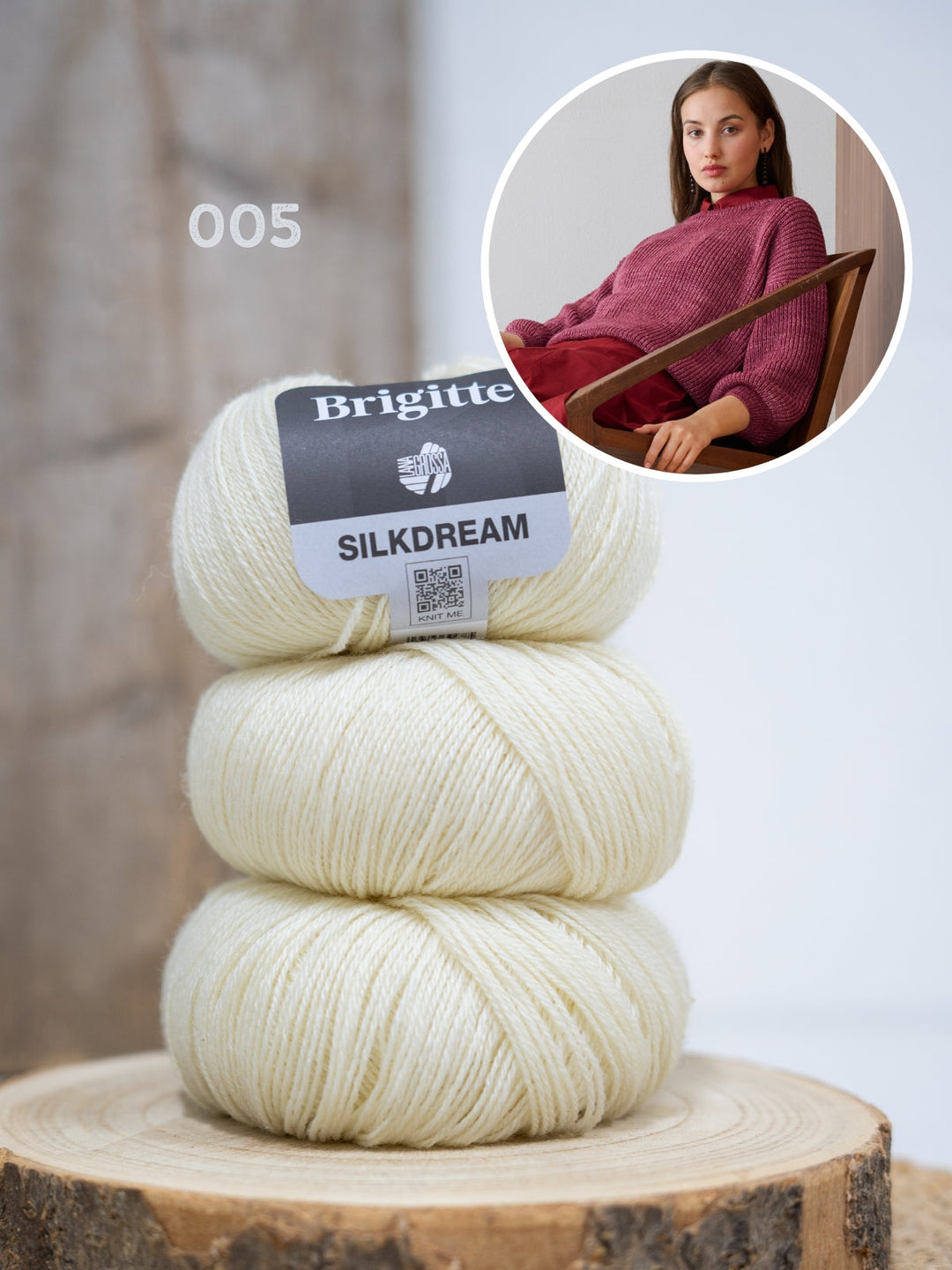 Strickpaket Brigitte Silkdream Pullover im Halbpatentmuster