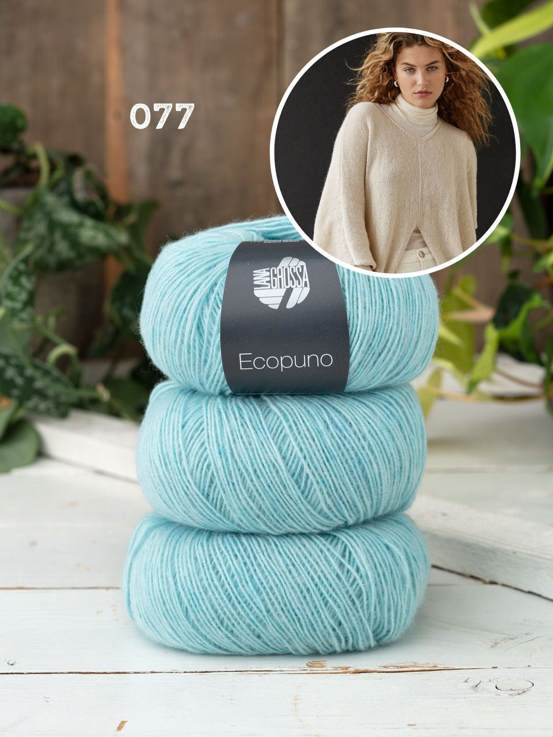 Strickpaket Ecopuno Pullover mit Schlitz