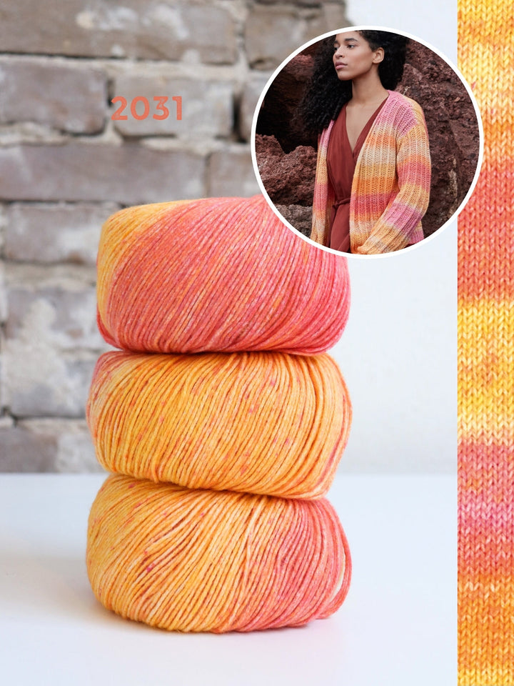 Strickpaket Gomitolo Mambo Jacke mit Strukturmuster