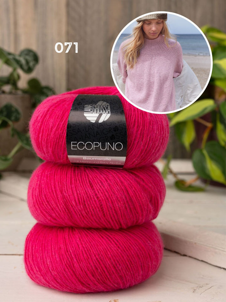Strickpaket Ecopuno Top-Down Turtleneck Pullover