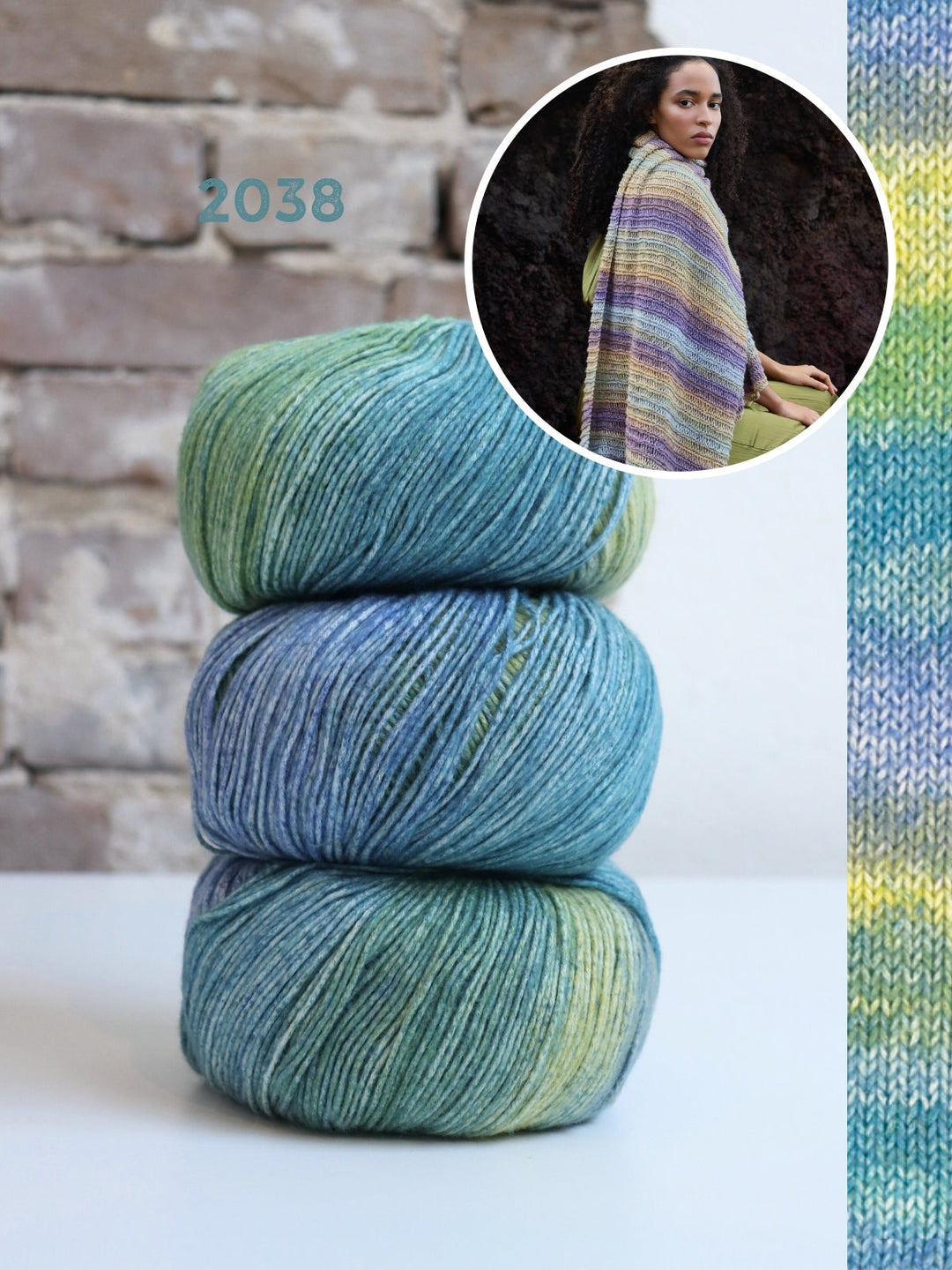 Strickpaket Gomitolo Mambo Schal mit Fallmaschenmuster