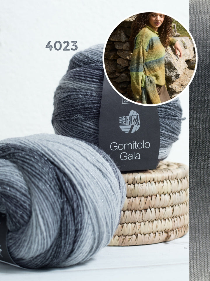 Strickpaket Gomitolo Gala Pullover mit Knotendetail