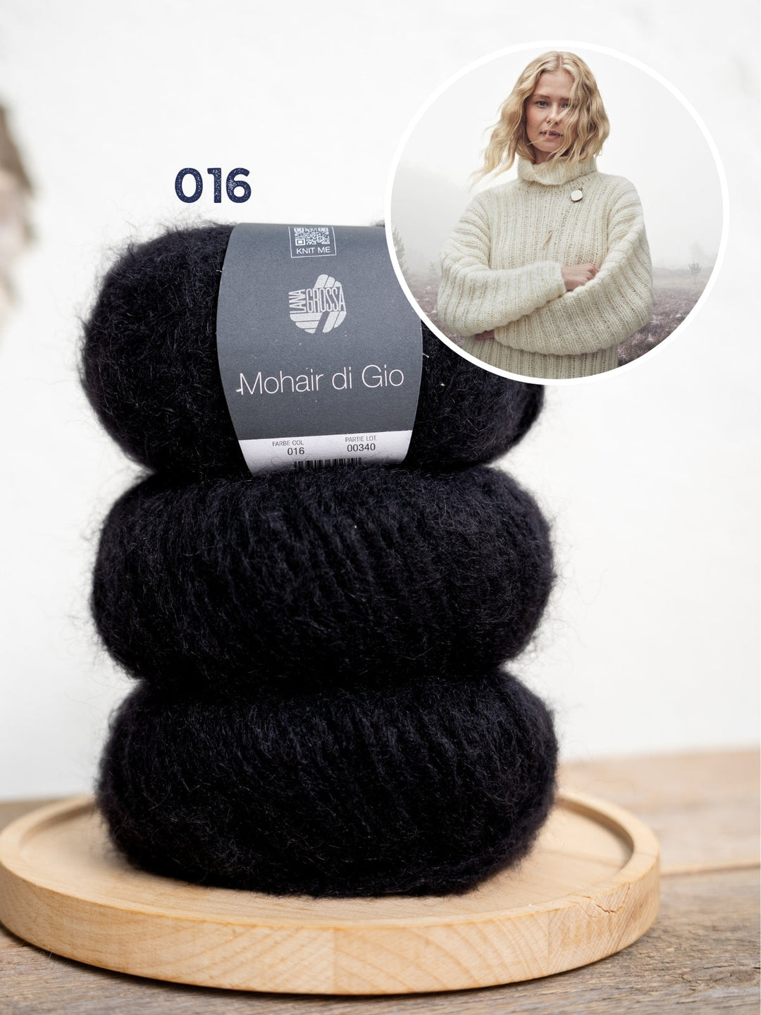 Strickpaket Mohair Di Gio Pullover mit Fledermausärmeln – Top-down