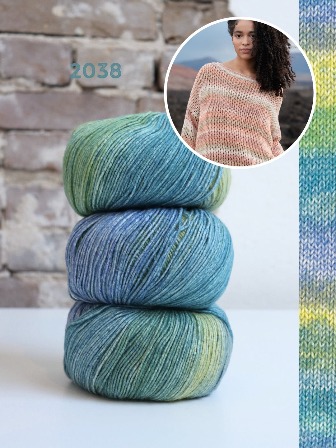 Strickpaket Gomitolo Mambo Pullover mit Ajourmuster