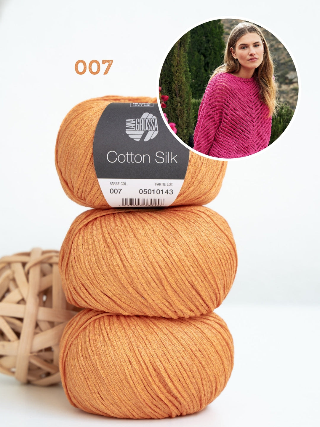 Strickpaket Cotton Silk Pullover mit Fischgrätmuster