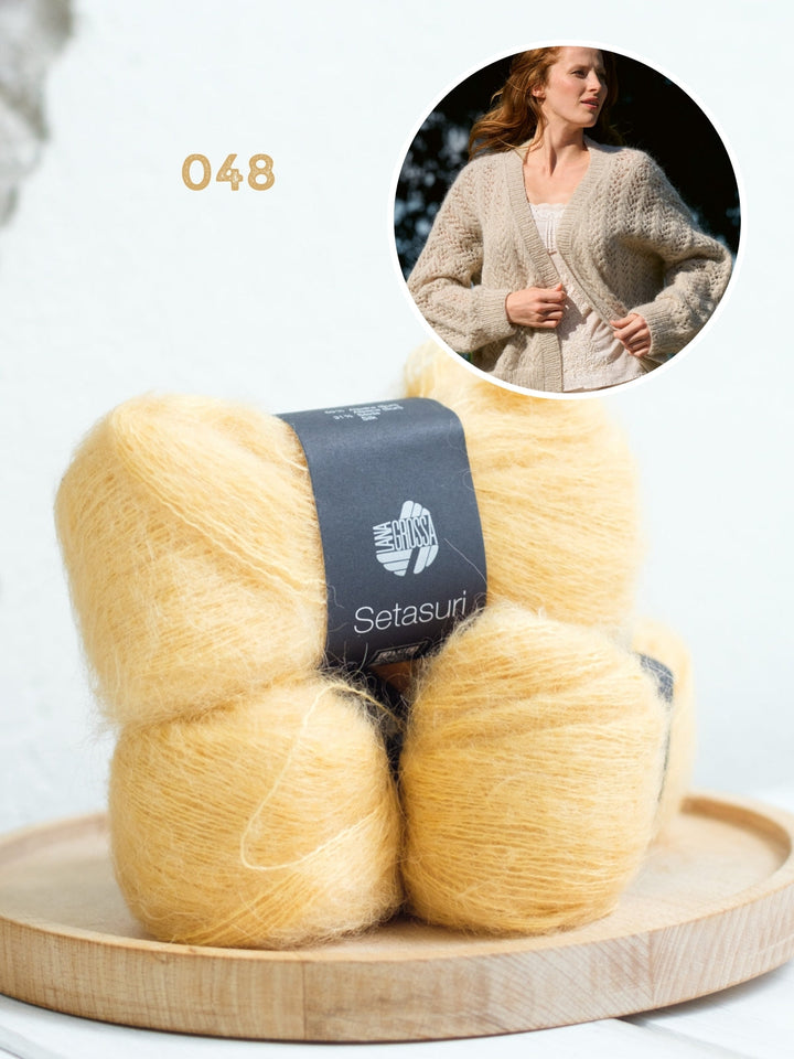 Strickpaket Setasuri Lochmuster-Cardigan