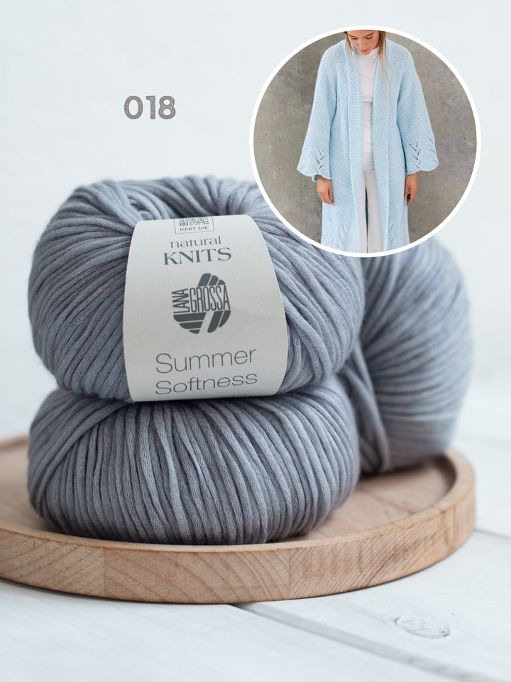 Strickpaket Summer Softness Mantel mit Ajourmuster