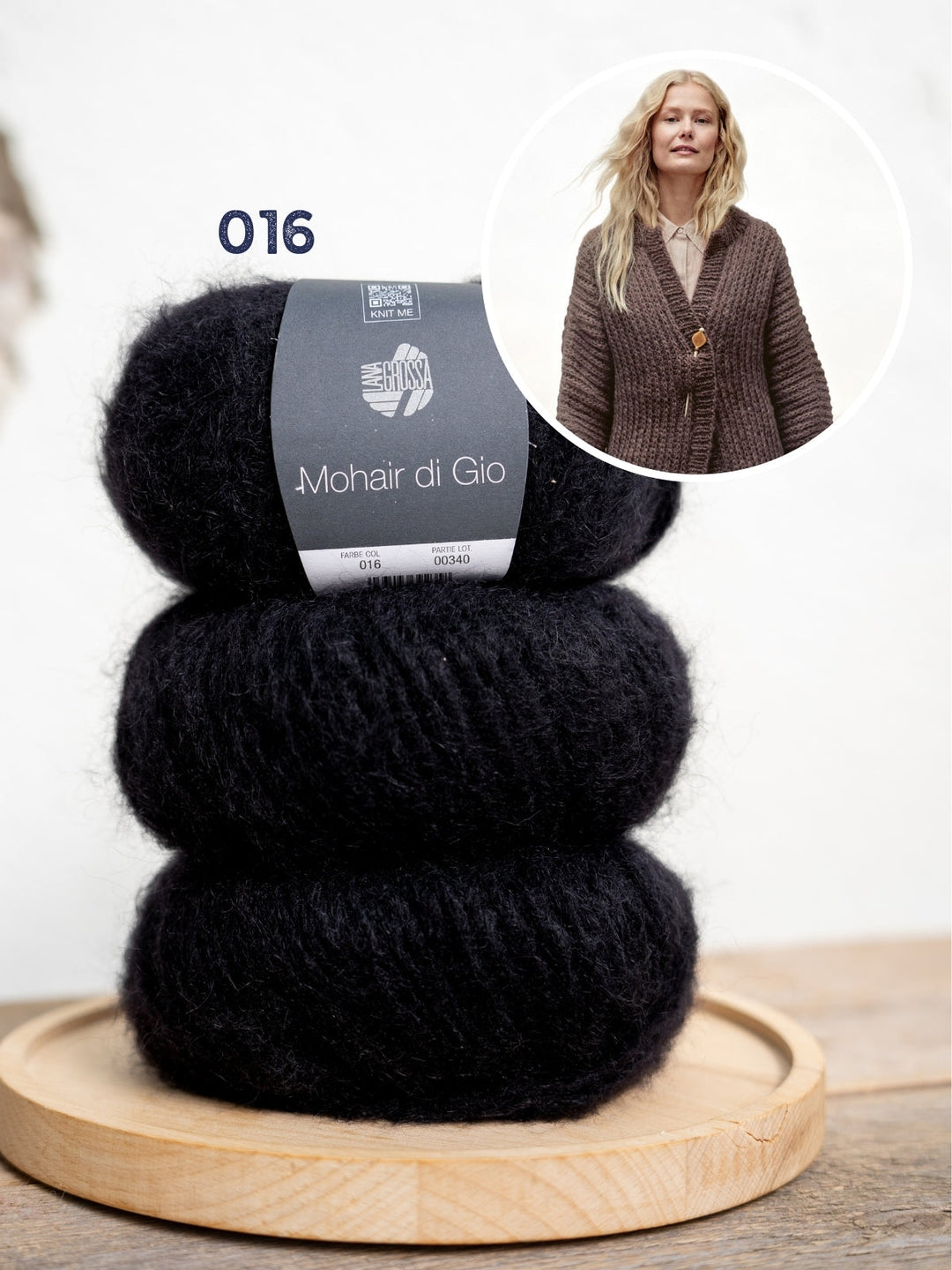 Strickpaket Mohair Di Gio Jacke im Halbpatent – Top-down