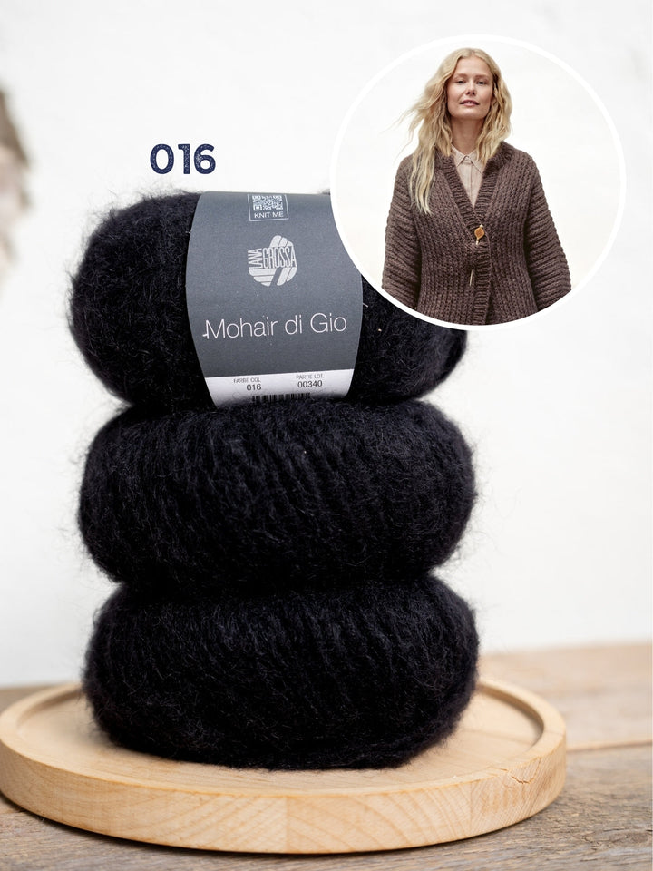 Strickpaket Mohair Di Gio Jacke im Halbpatent – Top-down