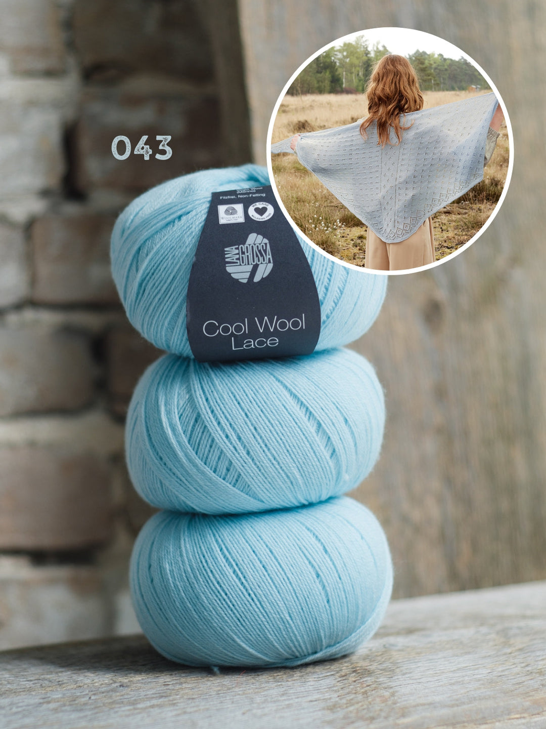Strickpaket Cool Wool Lace Faroërtuch