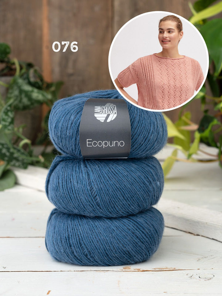 Strickpaket Ecopuno Shirt im Ajourmuster