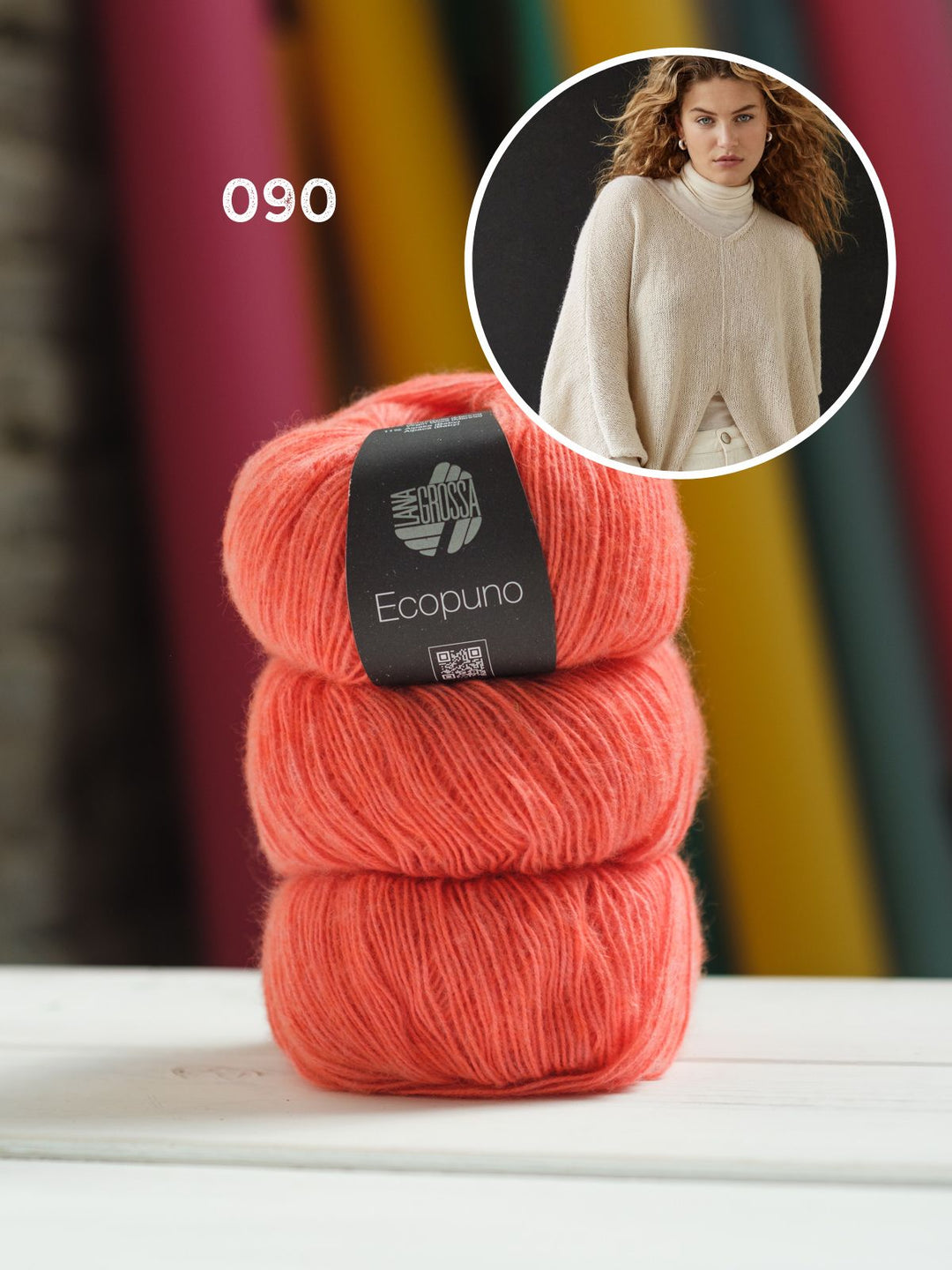Strickpaket Ecopuno Pullover mit Schlitz