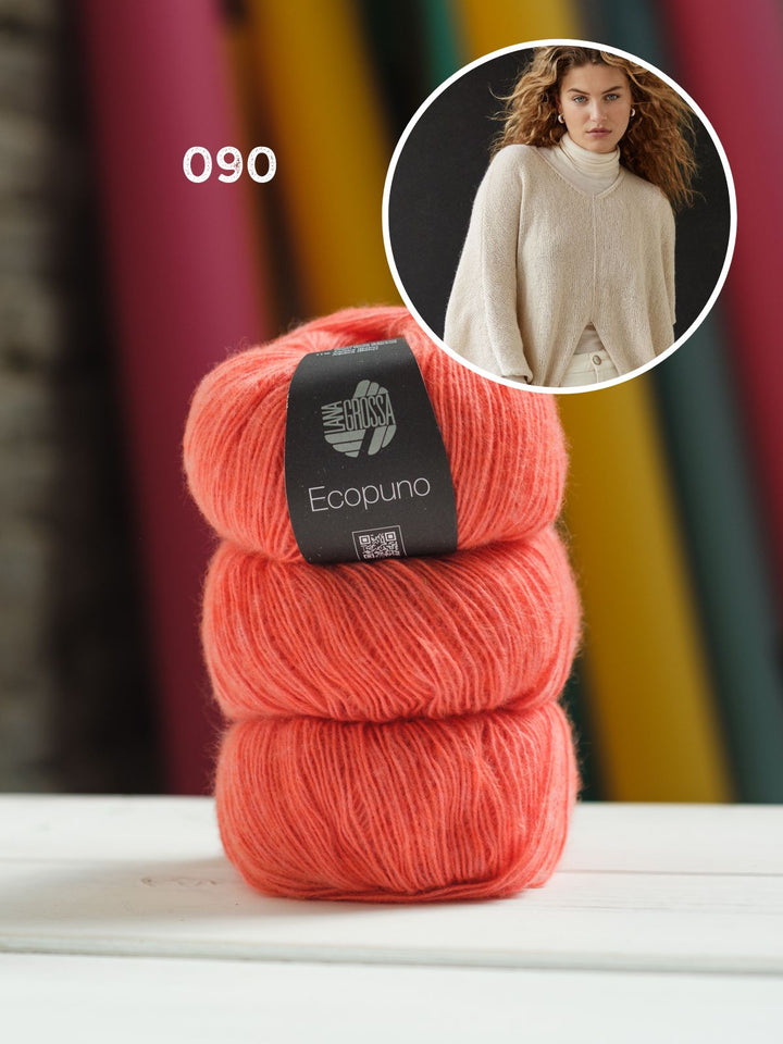 Strickpaket Ecopuno Pullover mit Schlitz