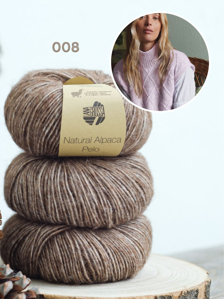 Strickpaket Natural Alpaca Pelo Rautenpullunder