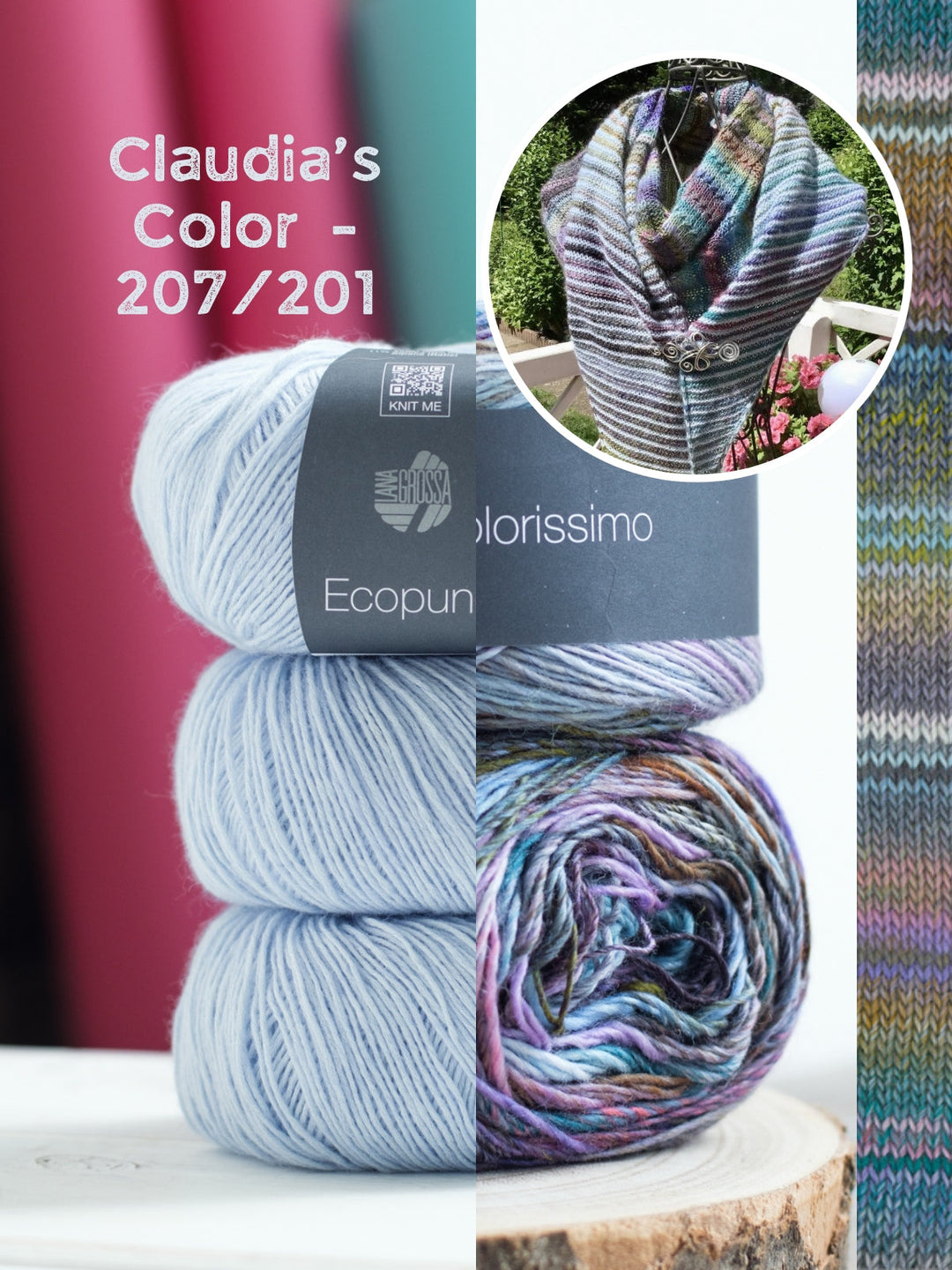 Strickpaket Lizas Tuch Orange Night – Colorissimo &amp; Ecopuno
