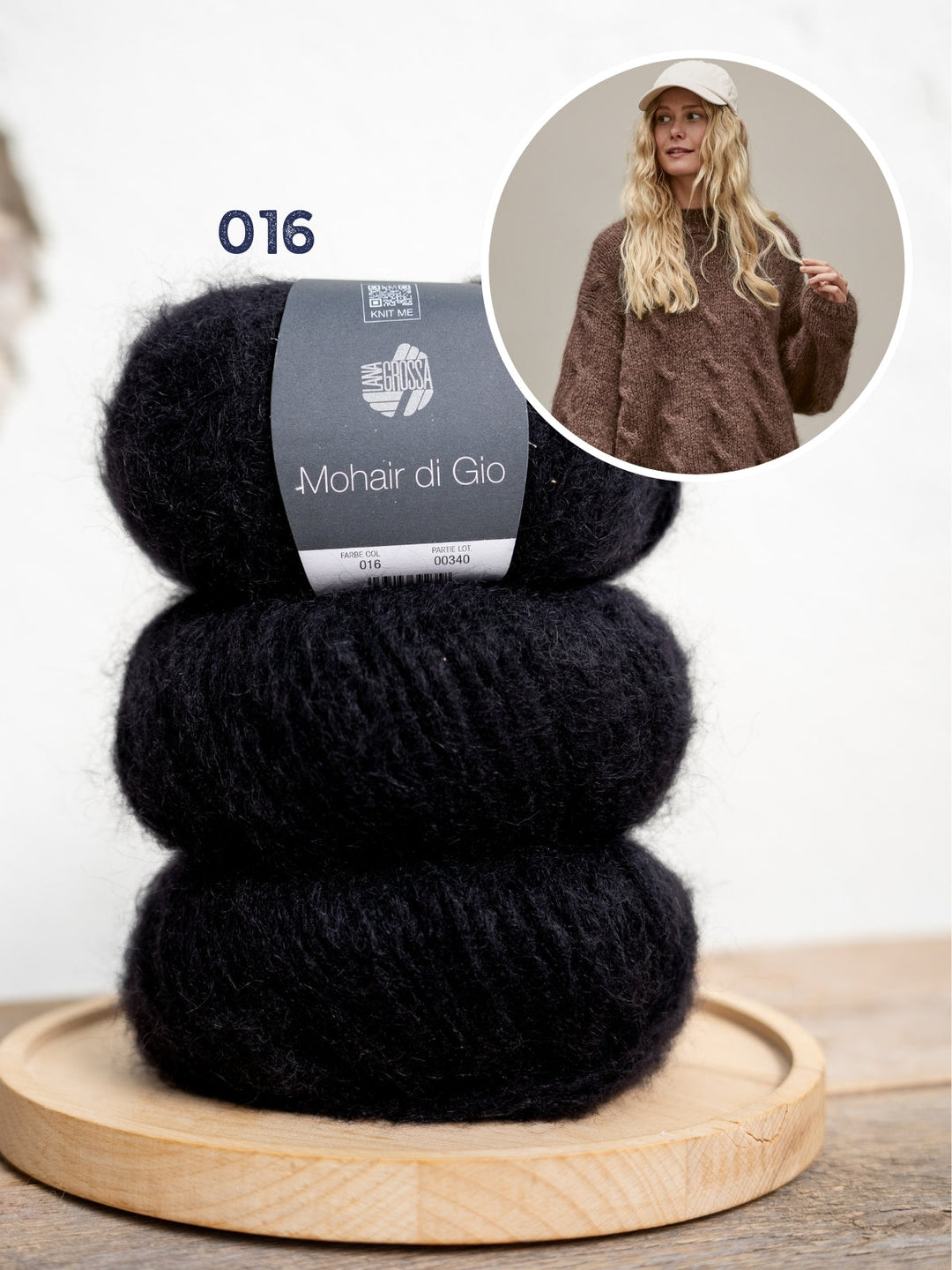 Strickpaket Mohair Di Gio Pullover mit Zöpfen