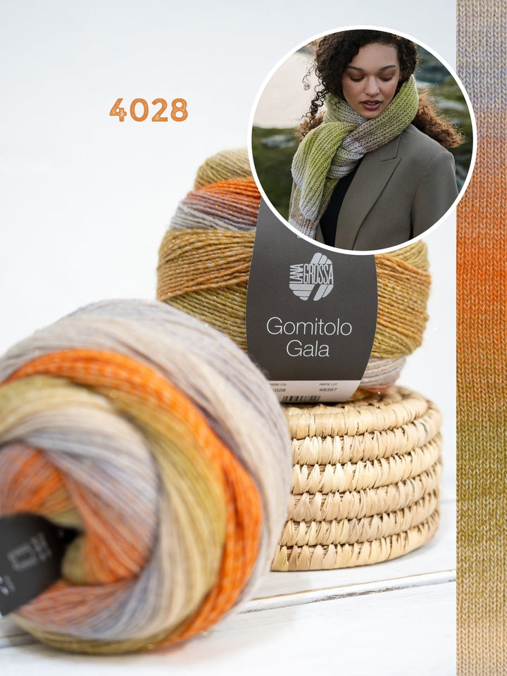 Strickpaket Gomitolo Gala Schal im Patentmuster
