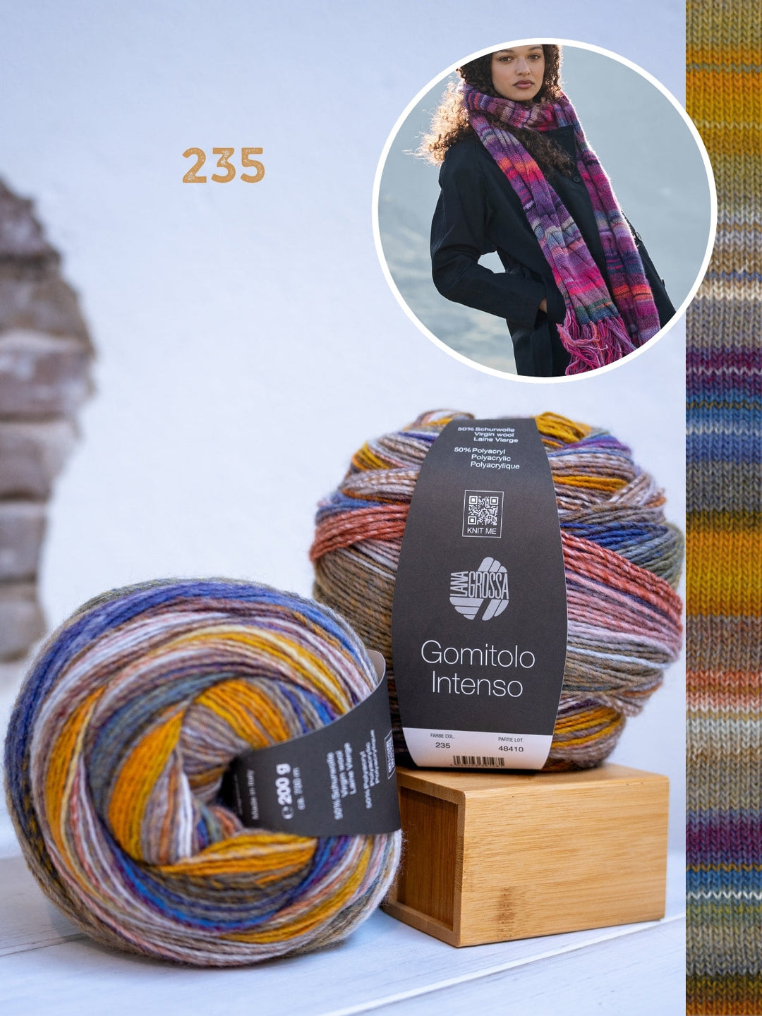 Strickpaket Gomitolo Intenso Zopfschal