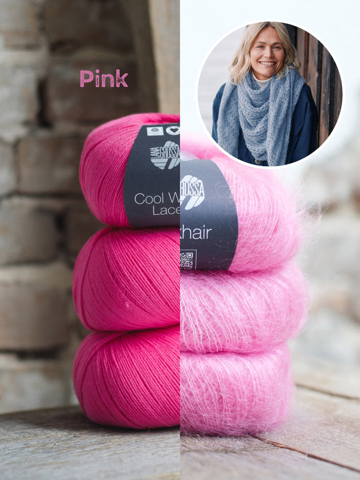 Strickpaket Cool Wool Lace &amp; Silkhair Dreieckstuch