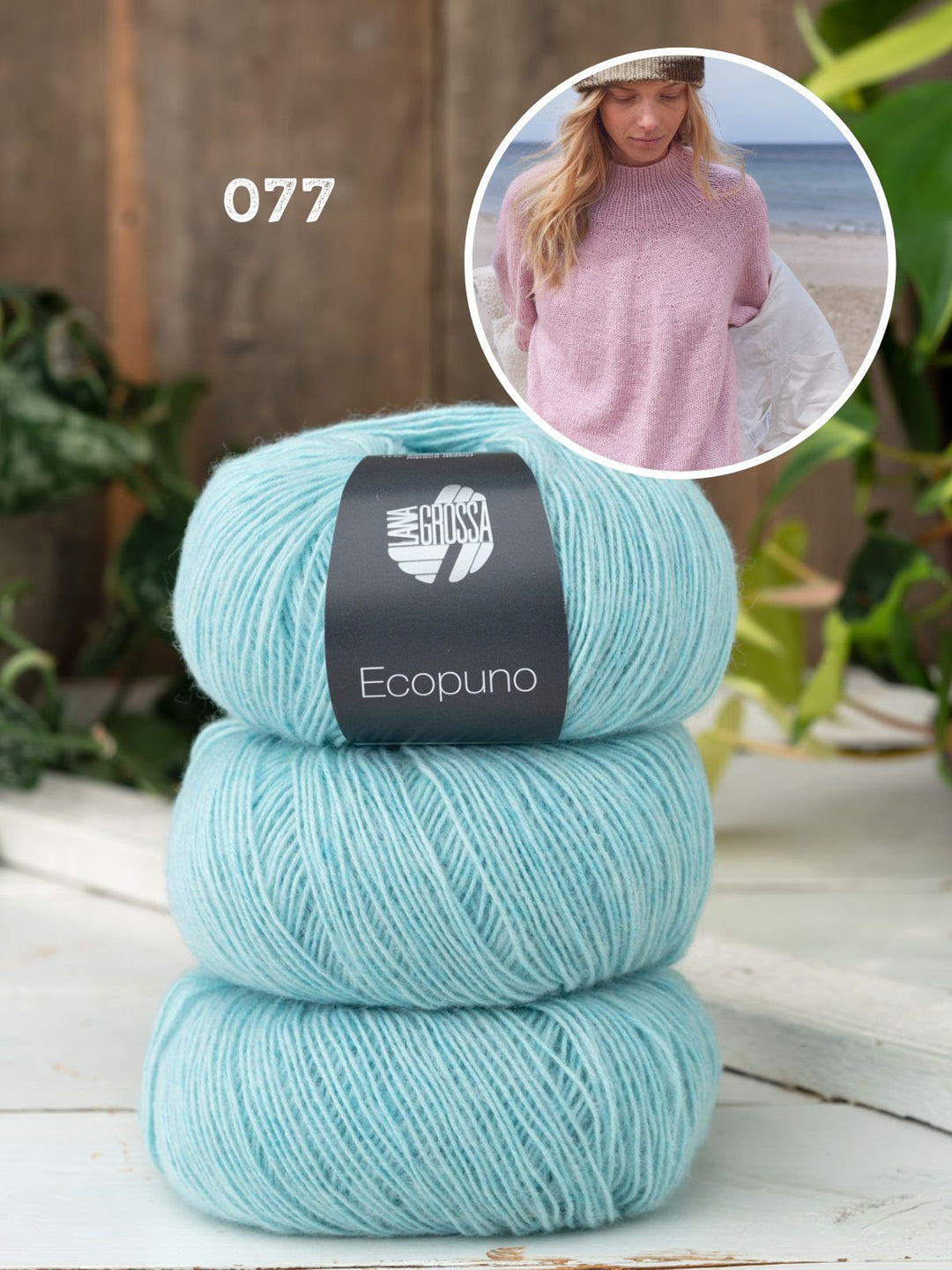 Strickpaket Ecopuno Top-Down Turtleneck Pullover