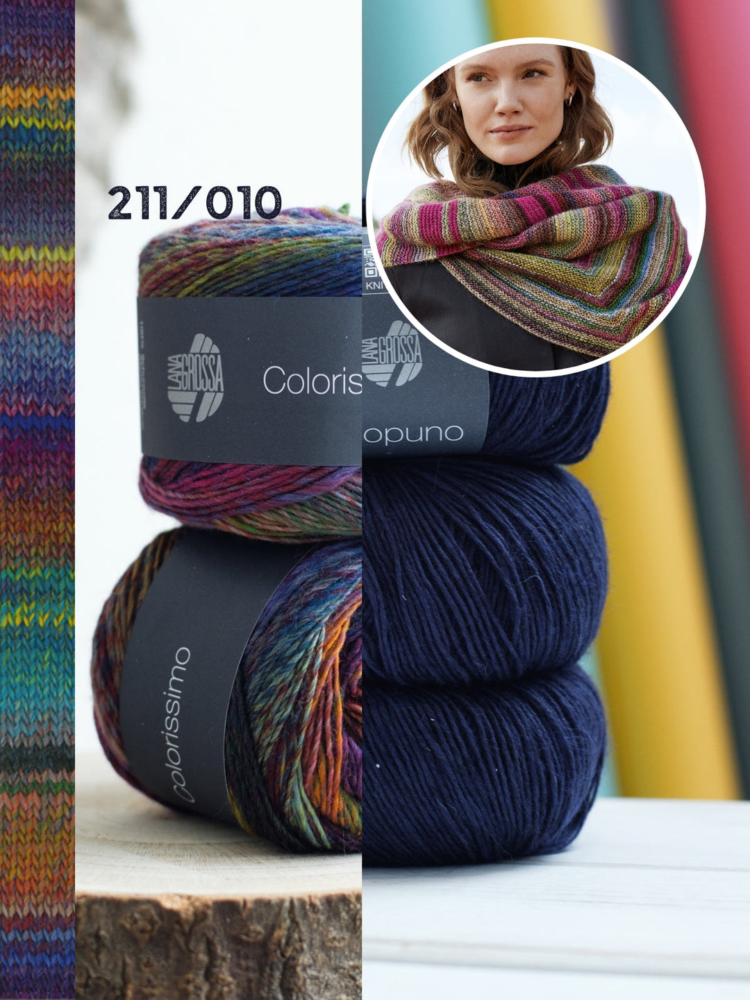 Strickpaket Ecopuno Colorissimo asymmetrisches Tuch