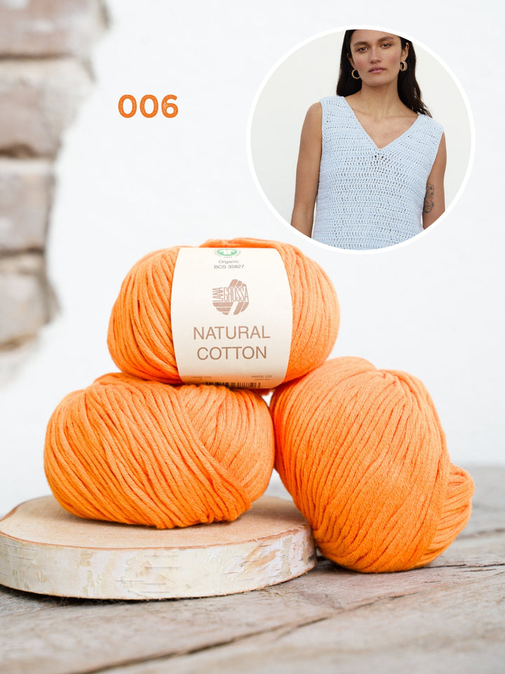 Häkelpaket Natural Cotton Top in Stäbchen