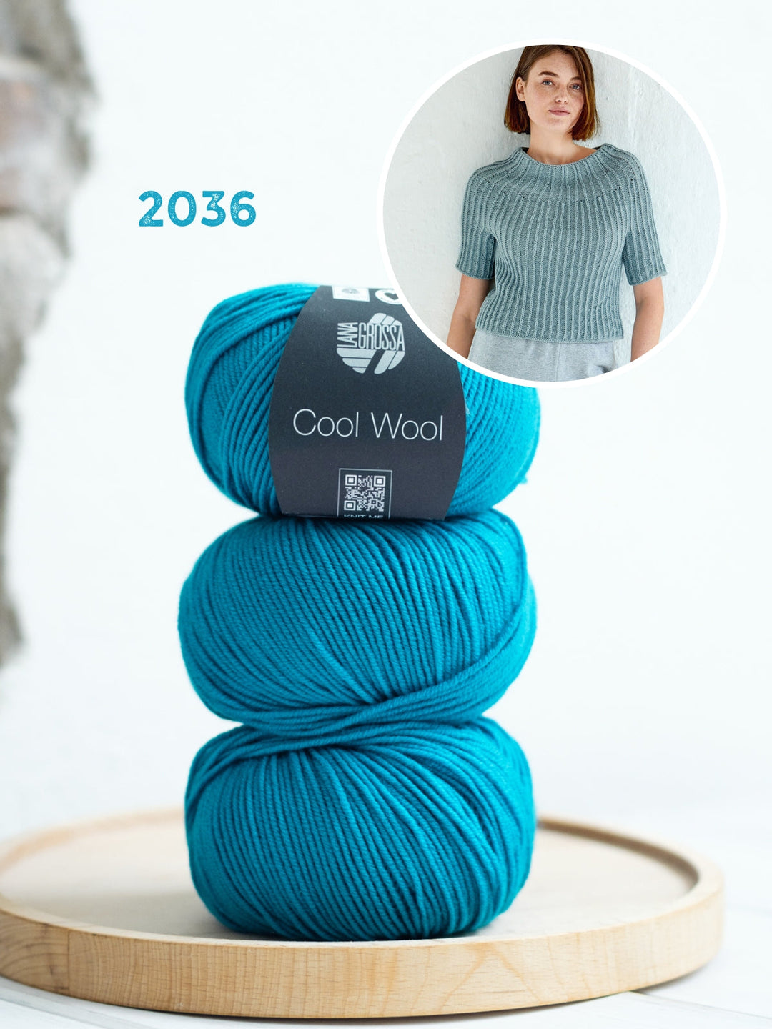Strickpaket Cool Wool Pullover mit Rundpasse - kurze Ärmel