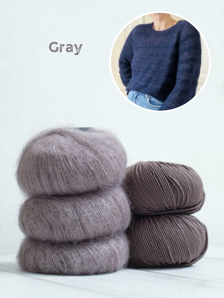 Strickpaket Charles Sweater - Kolibri by Johanna
