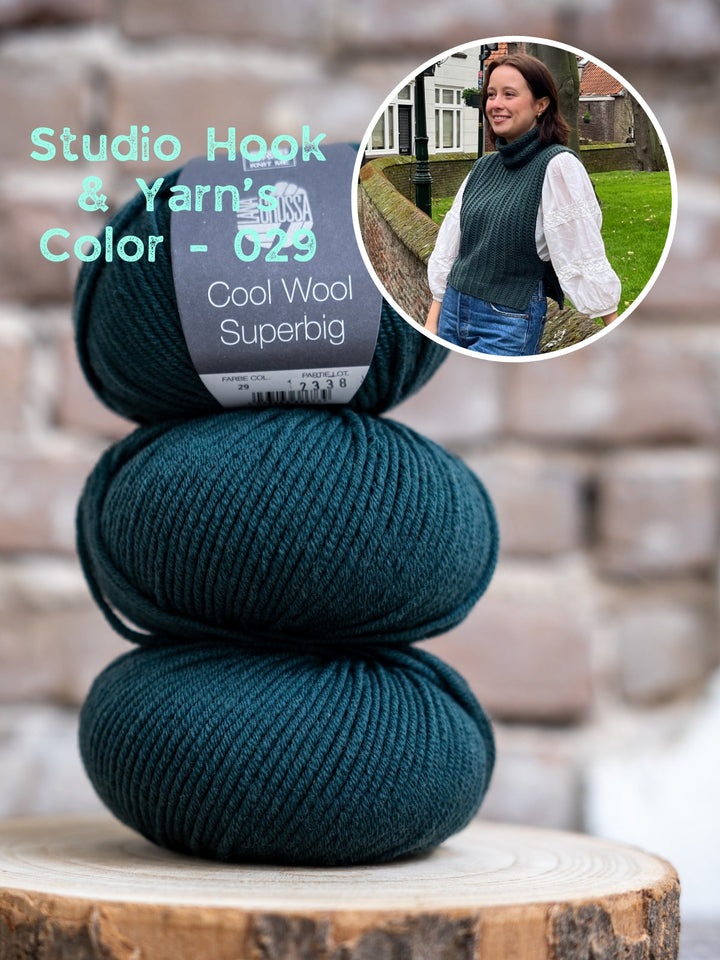 Häkelpaket Cardamom Pullunder – Studio Hook &amp; Yarn