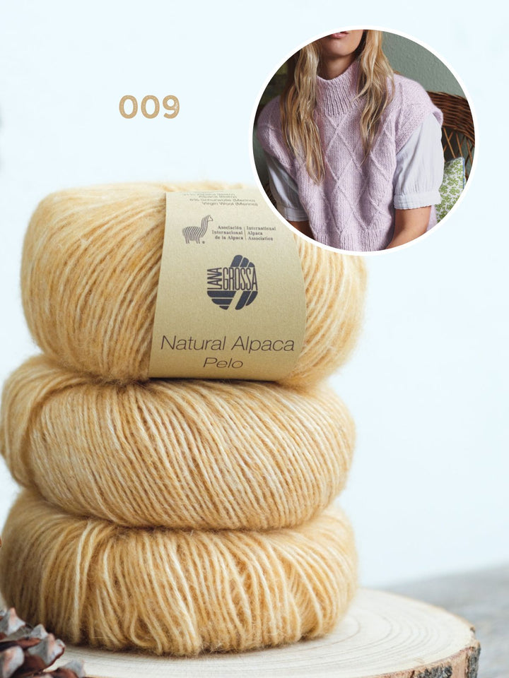 Strickpaket Natural Alpaca Pelo Rautenpullunder