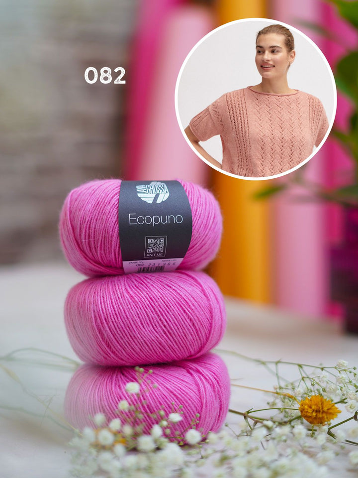 Strickpaket Ecopuno Shirt im Ajourmuster