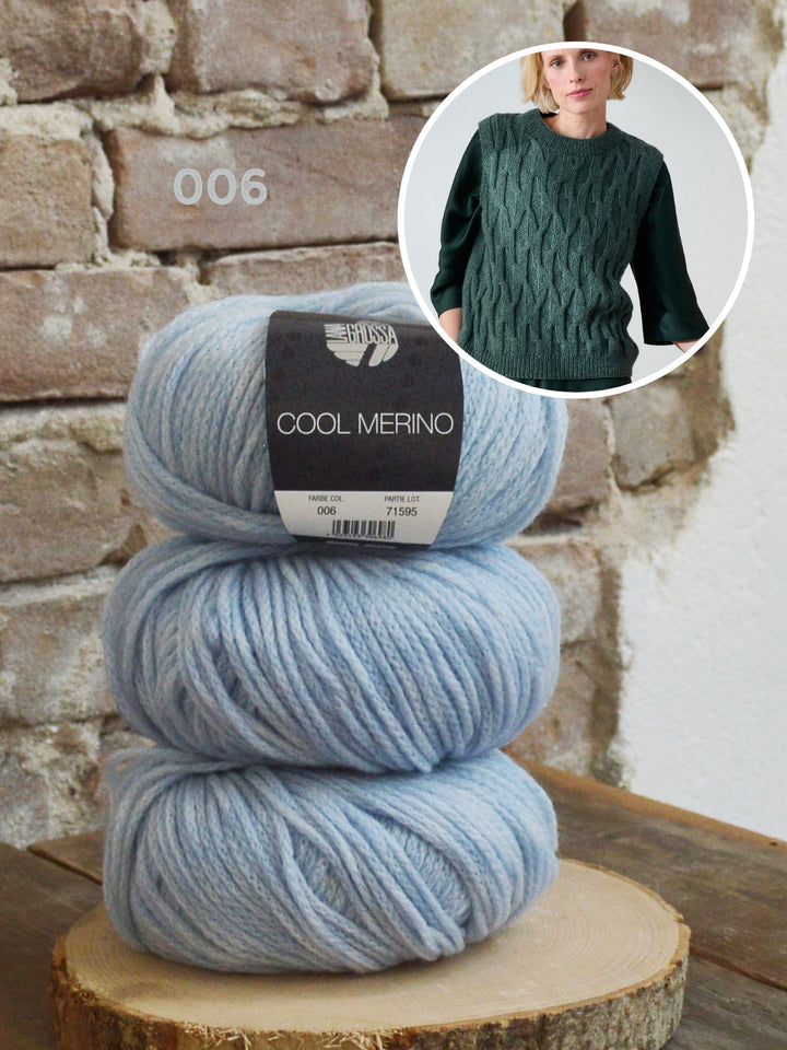 Strickpaket Cool Merino Pullunder mit Struktur