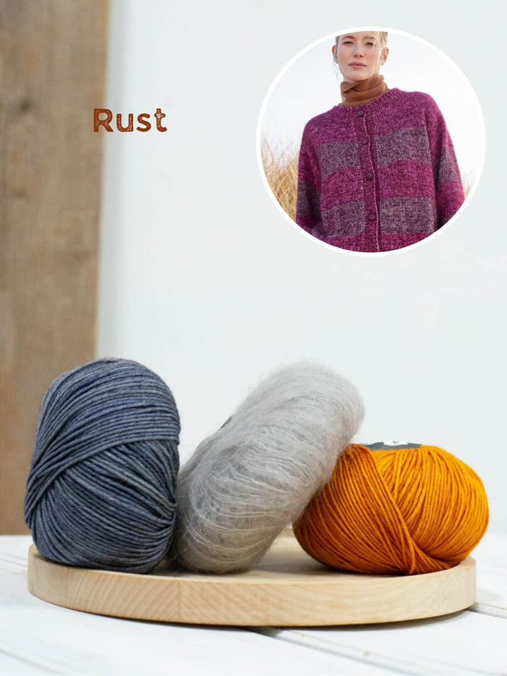 Strickpaket Cool Wool Vintage Silkhair Streifenjacke