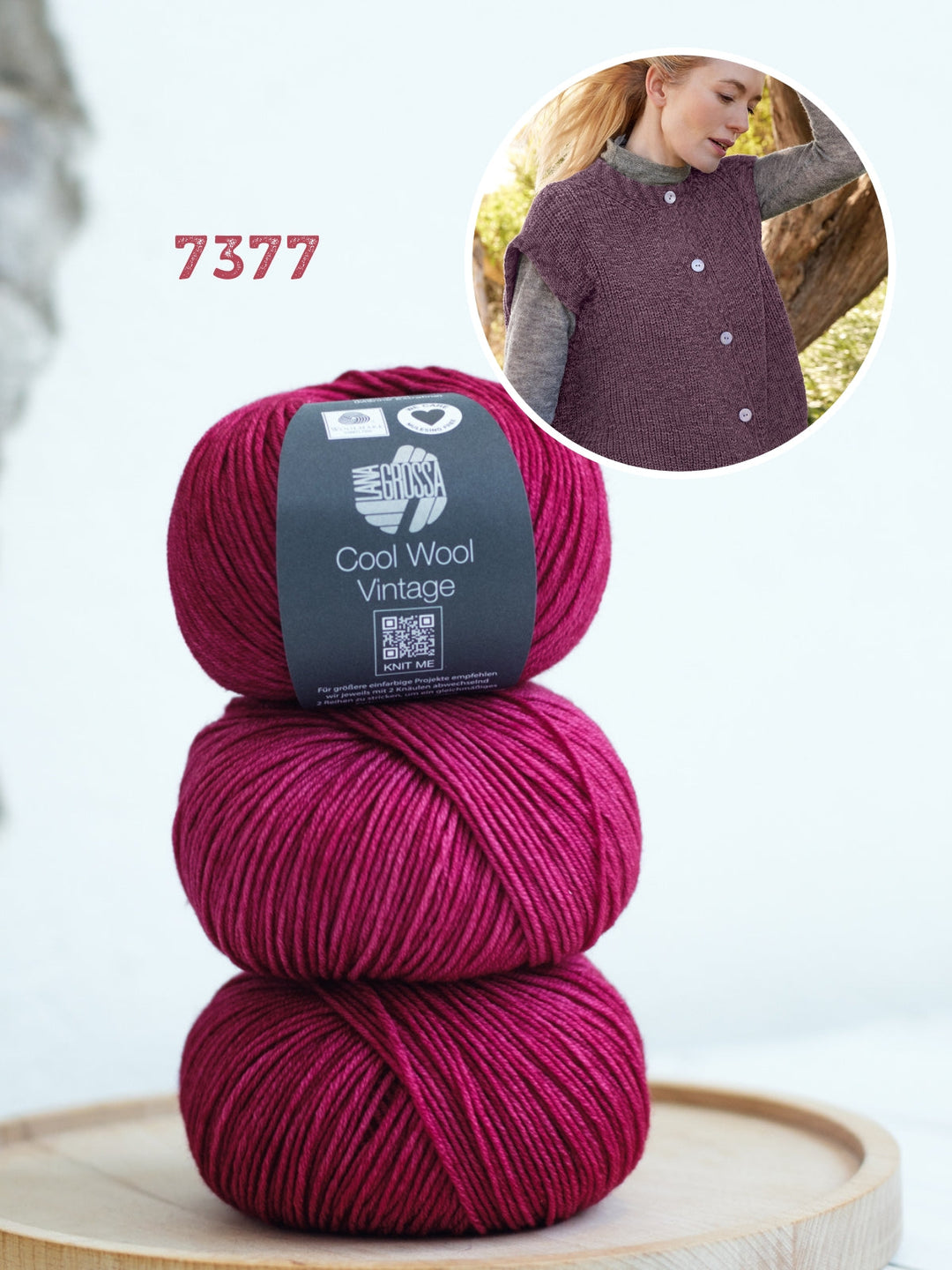 Strickpaket Cool Wool Vintage Gilet im Halbpatent