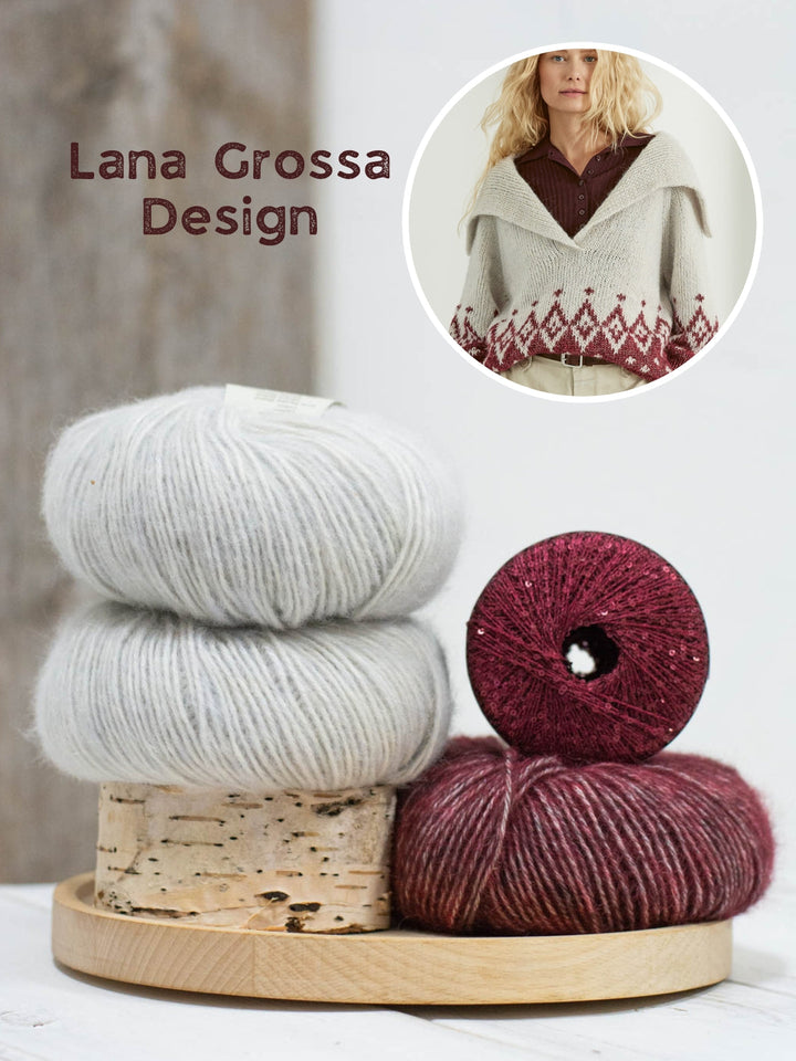 Strickpaket Natural Alpaca Pelo Glamour Raglanpullover – Top-down