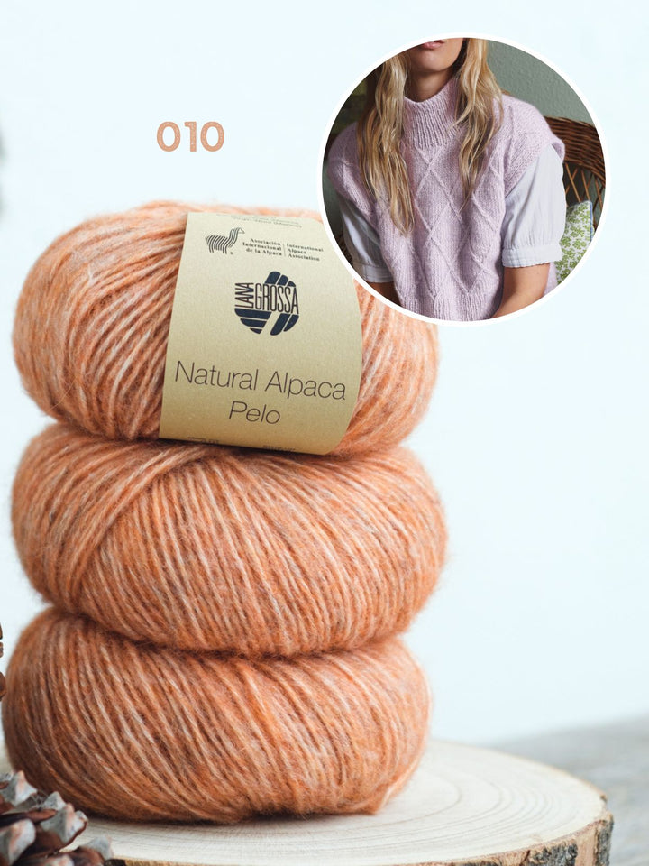 Strickpaket Natural Alpaca Pelo Rautenpullunder