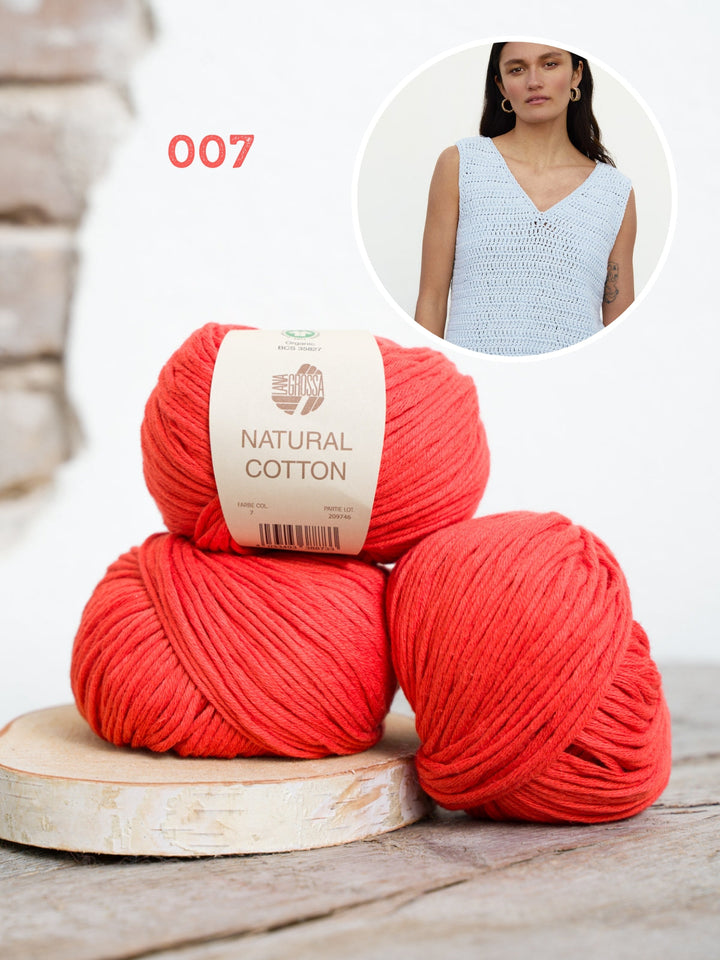 Häkelpaket Natural Cotton Top in Stäbchen
