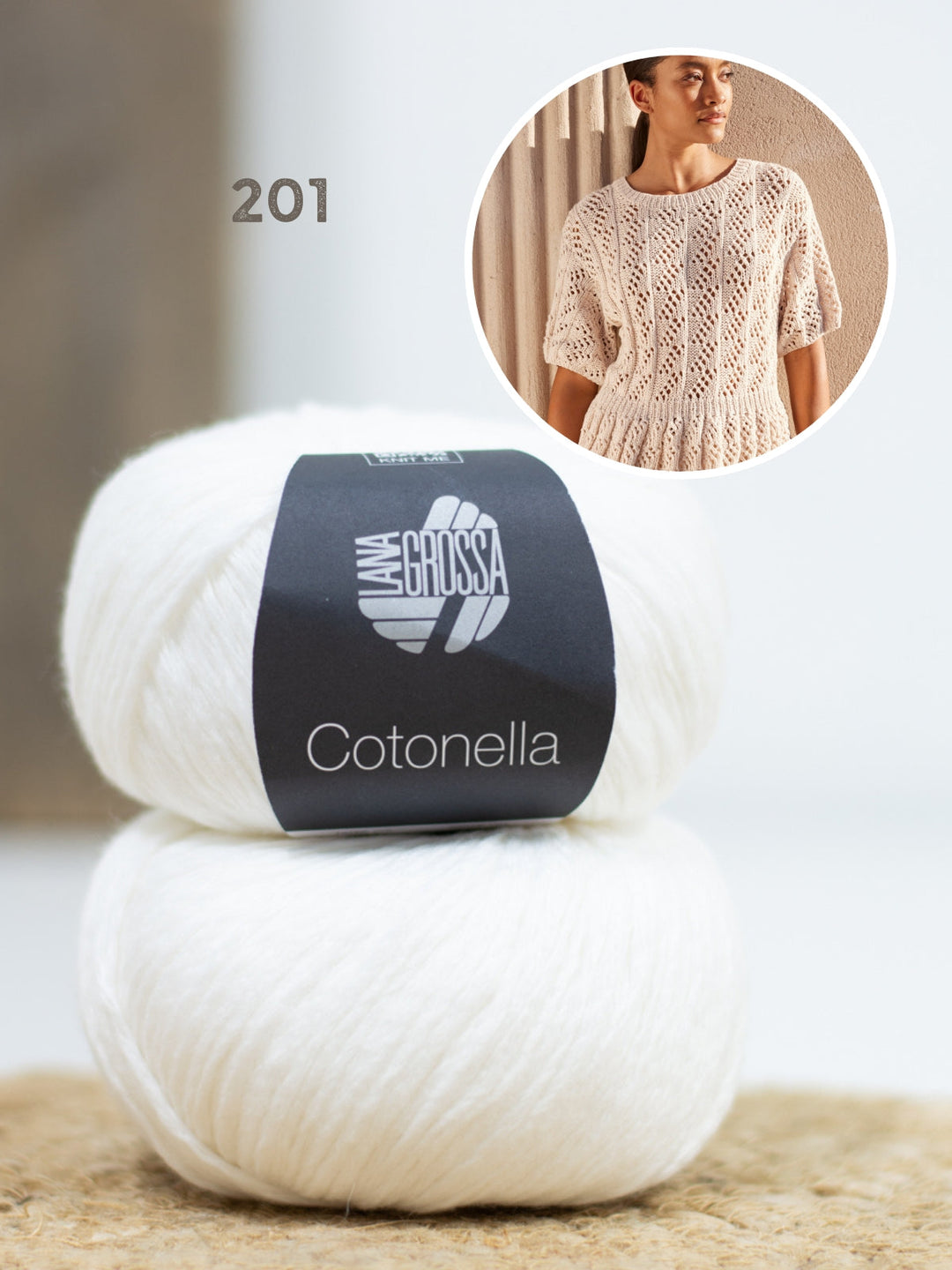 Strickpaket Cotonella Shirt im Ajourmuster