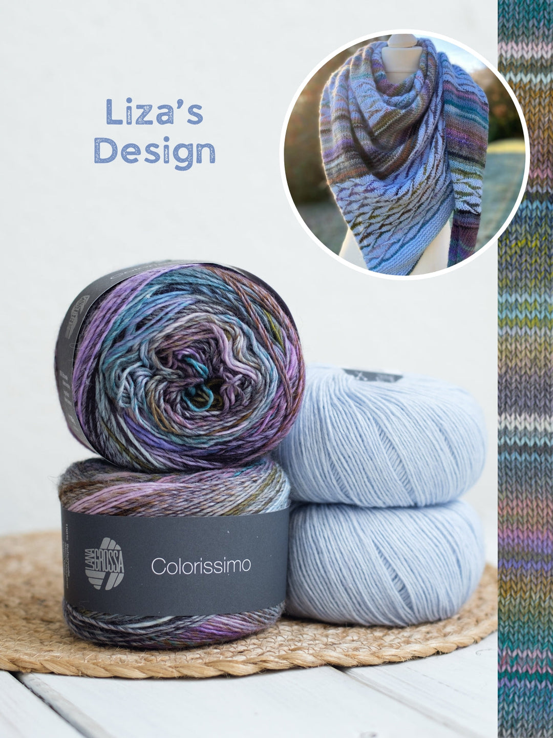 Strickpaket Lizas Tuch New Waves - Colorissimo Ecopuno