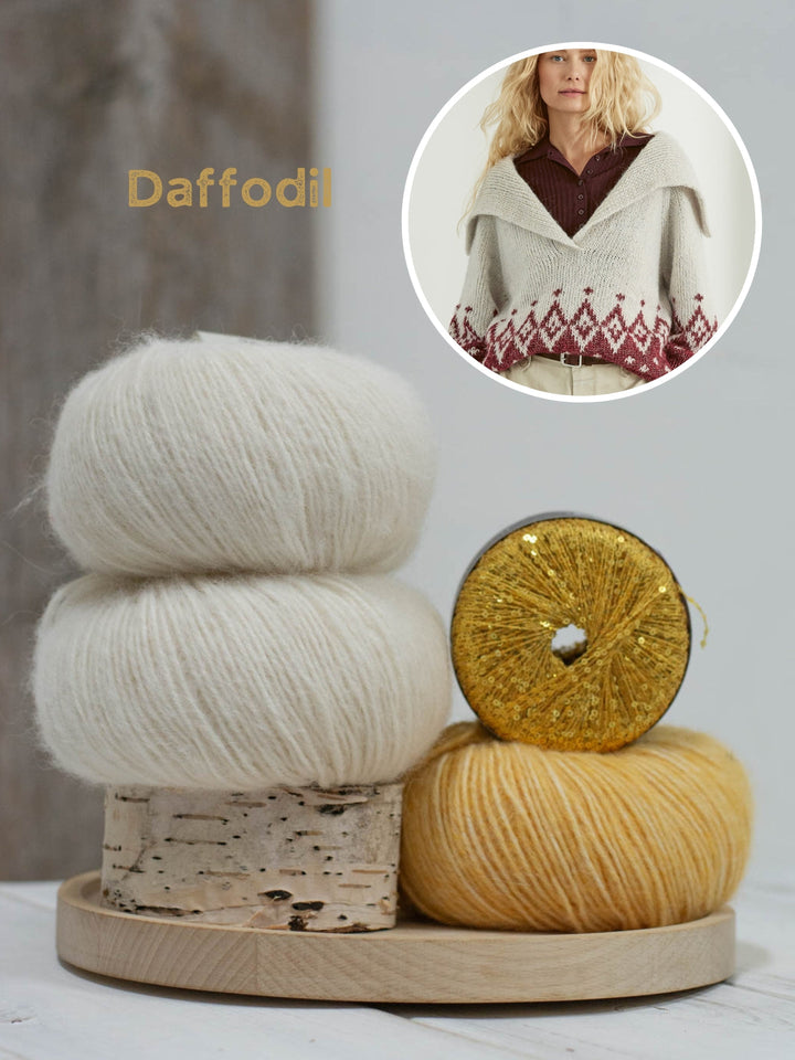 Strickpaket Natural Alpaca Pelo Glamour Raglanpullover – Top-down