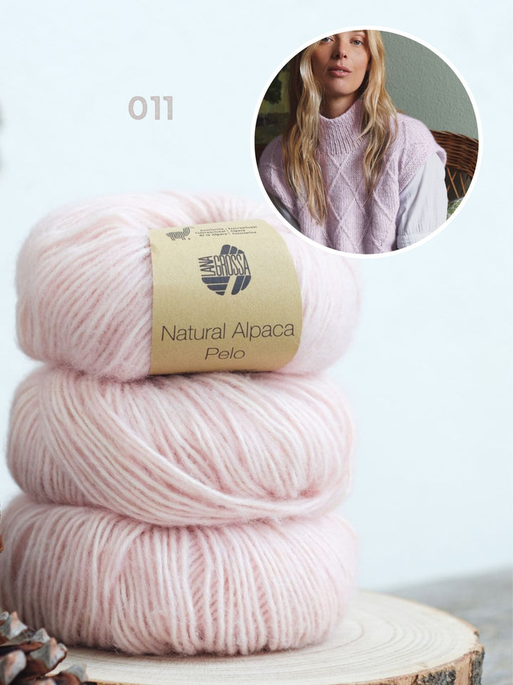 Strickpaket Natural Alpaca Pelo Rautenpullunder