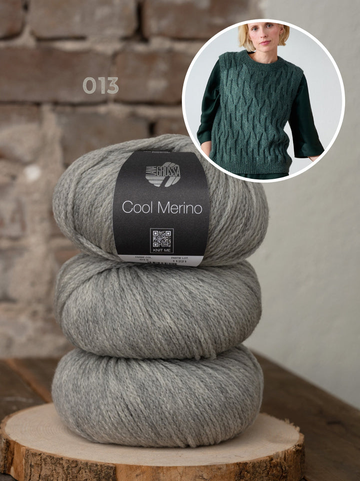 Strickpaket Cool Merino Pullunder mit Struktur