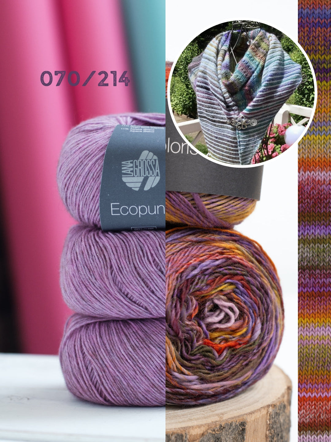 Strickpaket Lizas Tuch Orange Night – Colorissimo &amp; Ecopuno