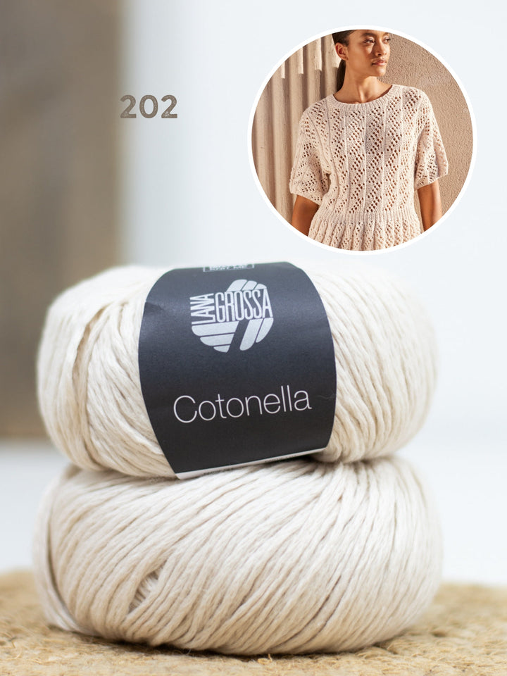 Strickpaket Cotonella Shirt im Ajourmuster