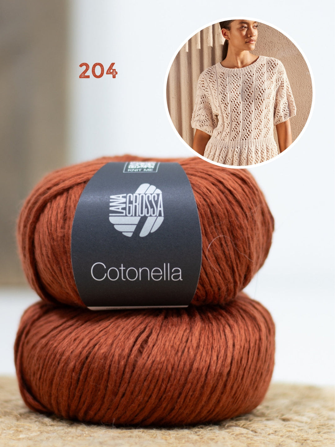 Strickpaket Cotonella Shirt im Ajourmuster