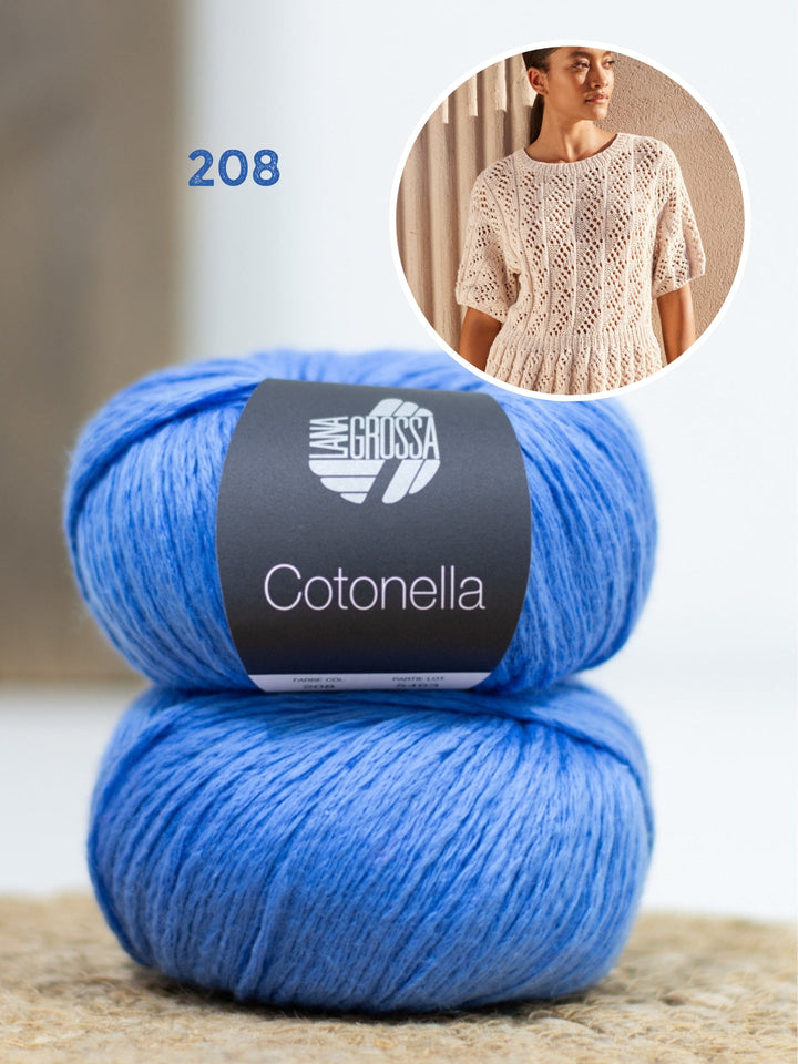 Strickpaket Cotonella Shirt im Ajourmuster