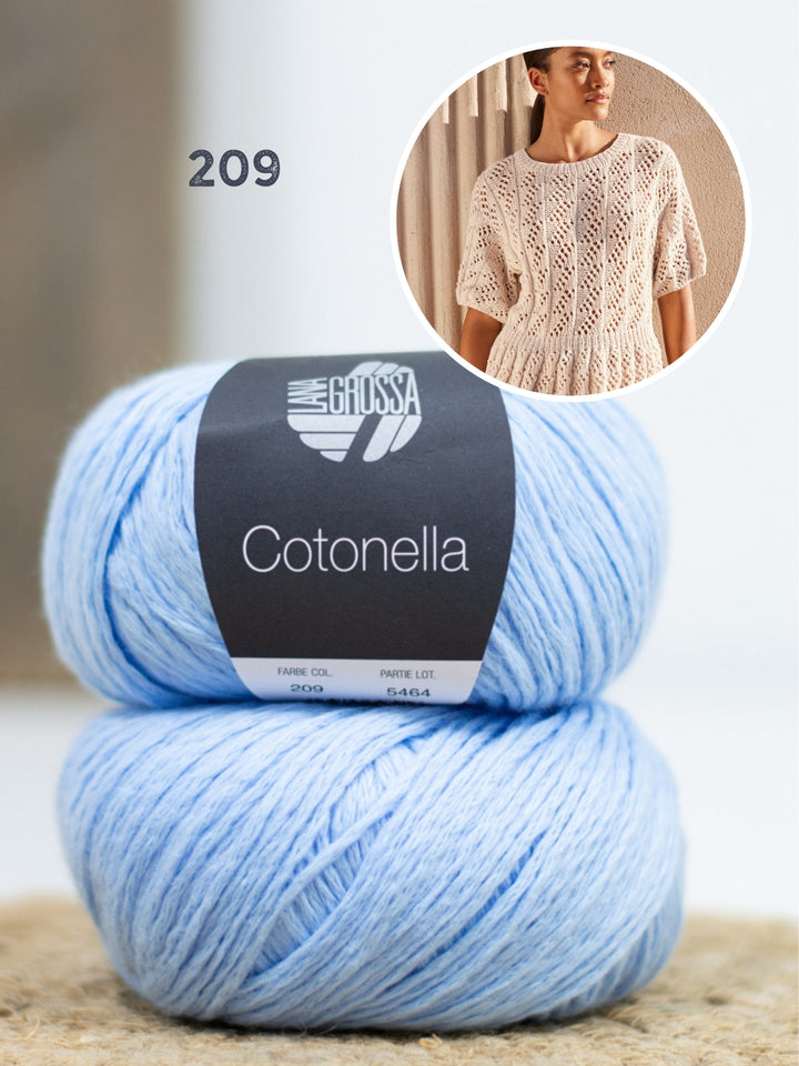 Strickpaket Cotonella Shirt im Ajourmuster