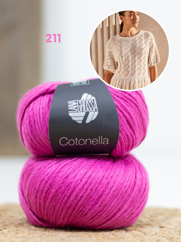 Strickpaket Cotonella Shirt im Ajourmuster