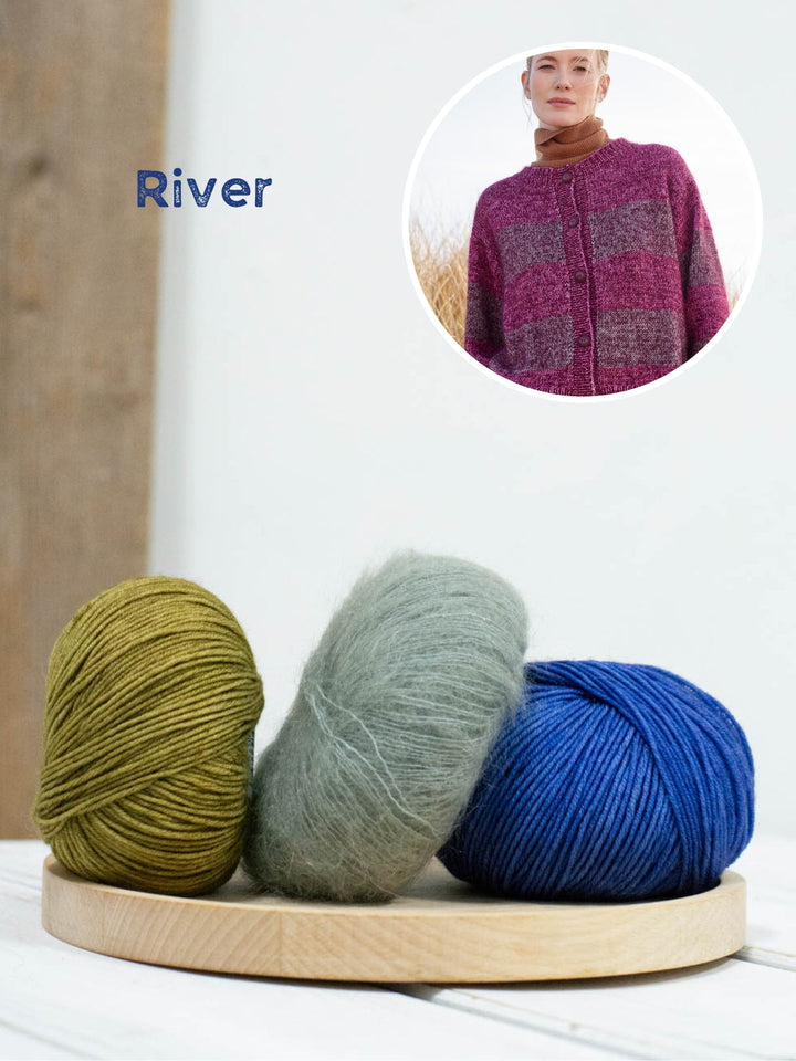Strickpaket Cool Wool Vintage Silkhair Streifenjacke