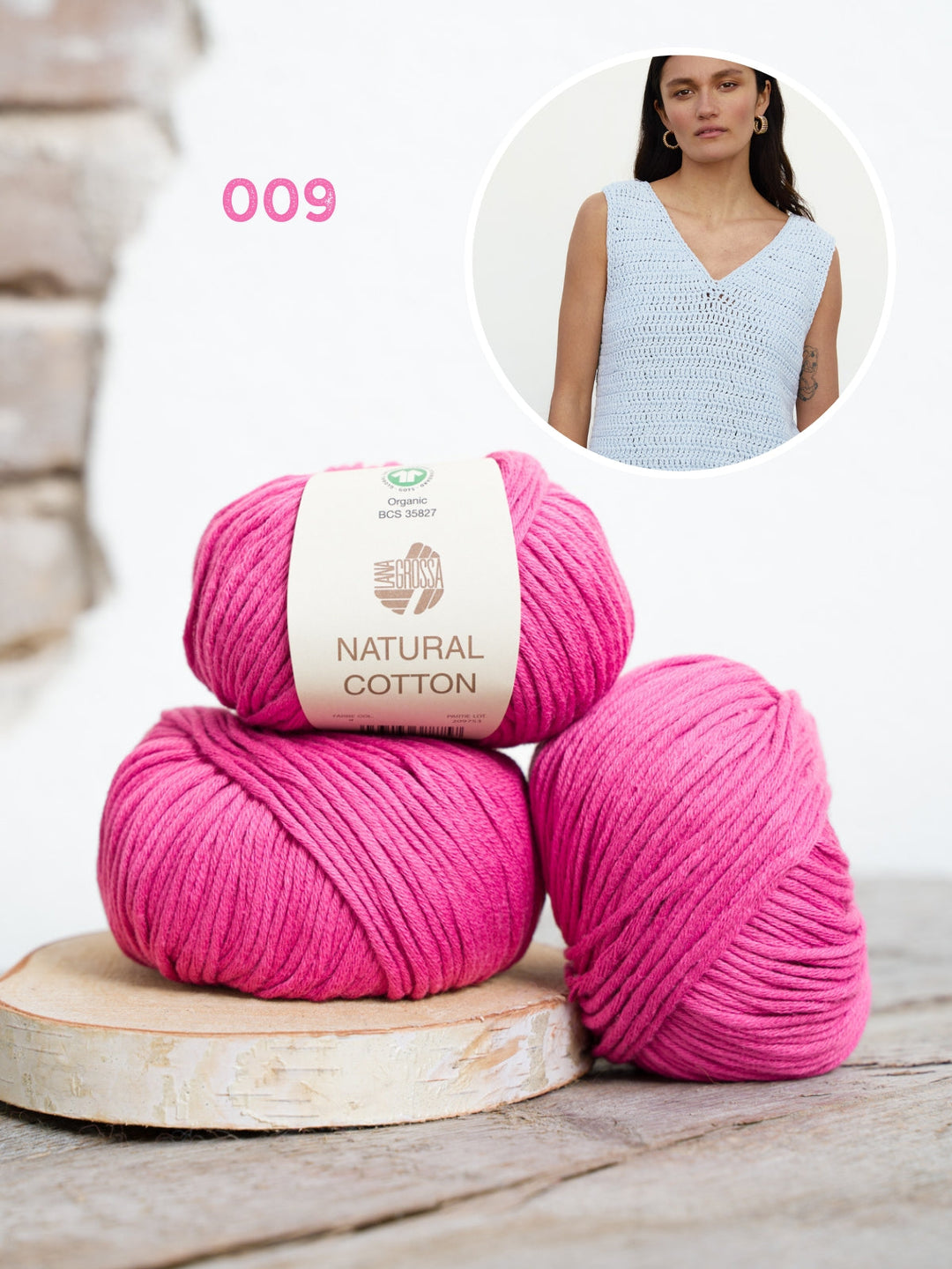 Häkelpaket Natural Cotton Top in Stäbchen
